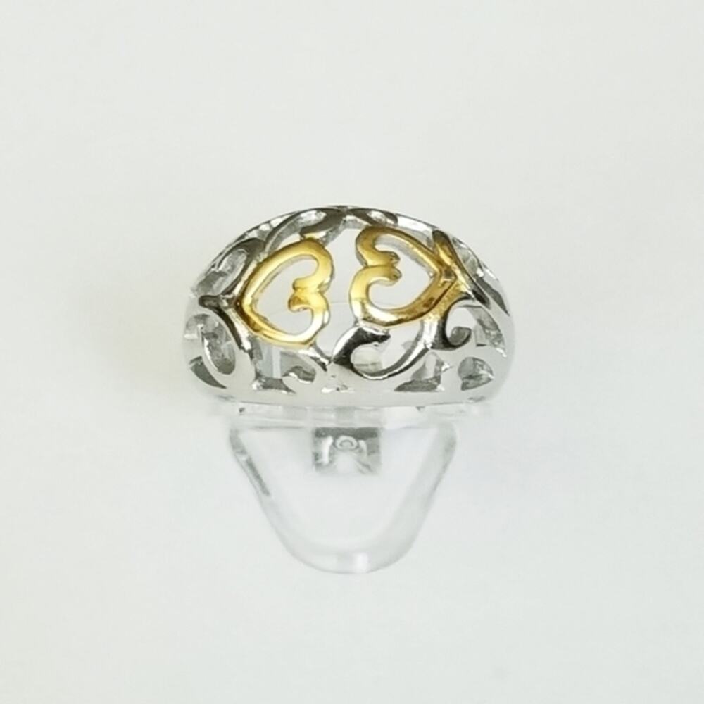 New stainless steel heart swirls ring‎